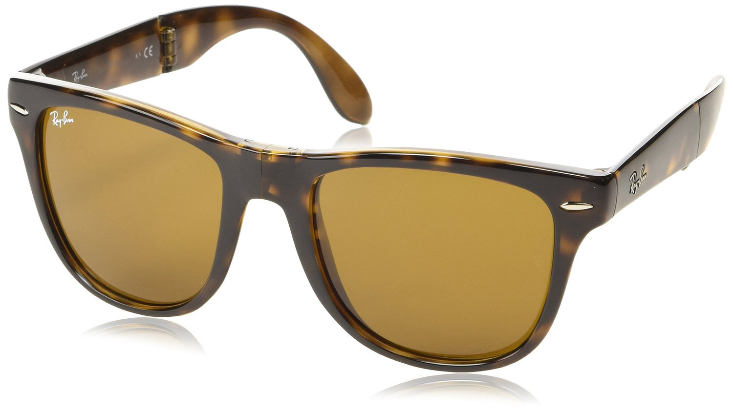 Ray Ban Rb4105 Wayfarer Folding Classic Sunglasses Tortoise Brown Classic 54mm 805289161226 Ebay 