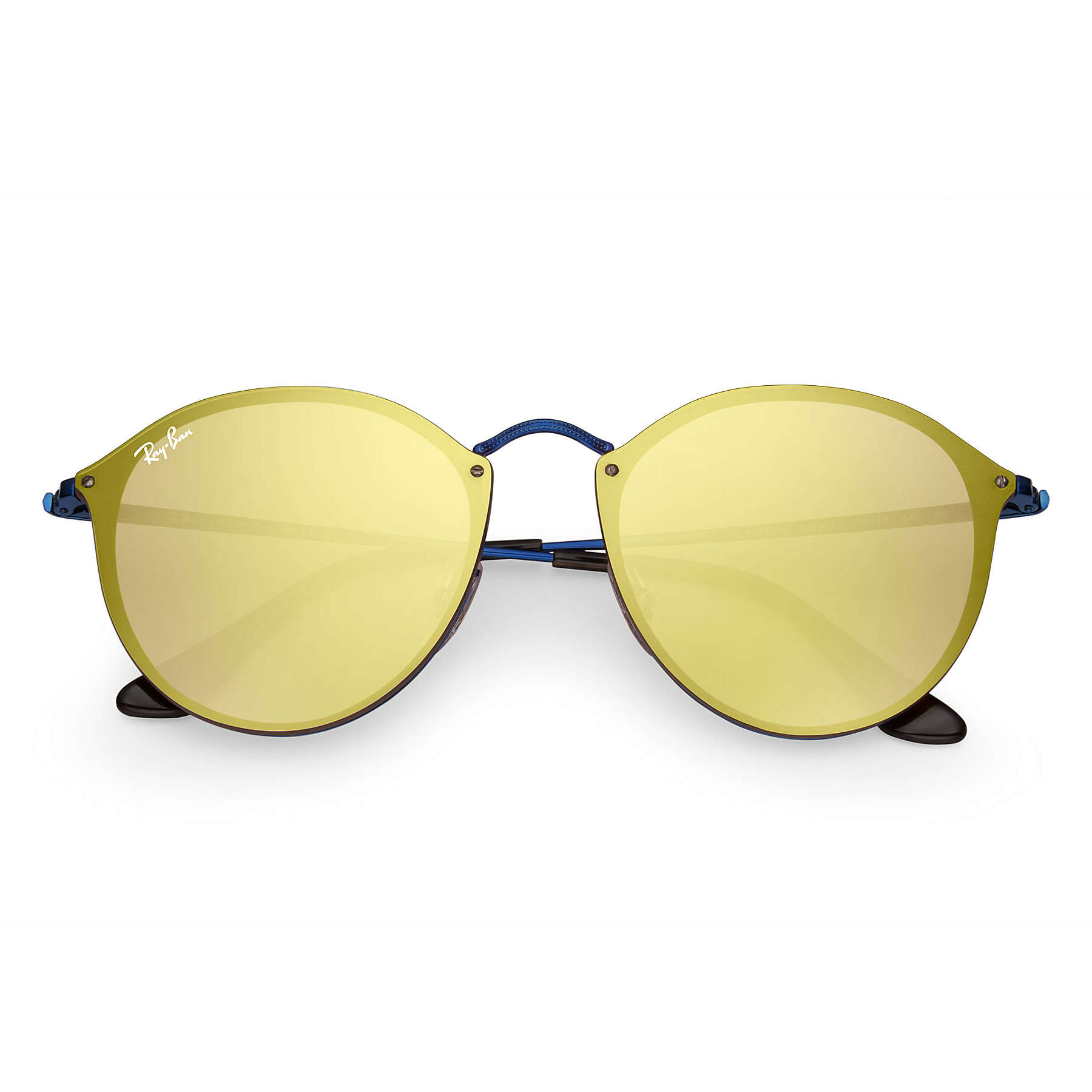 Ray-Ban RB3574N Blaze Round Women's Sunglasses Blue/Dark Orange