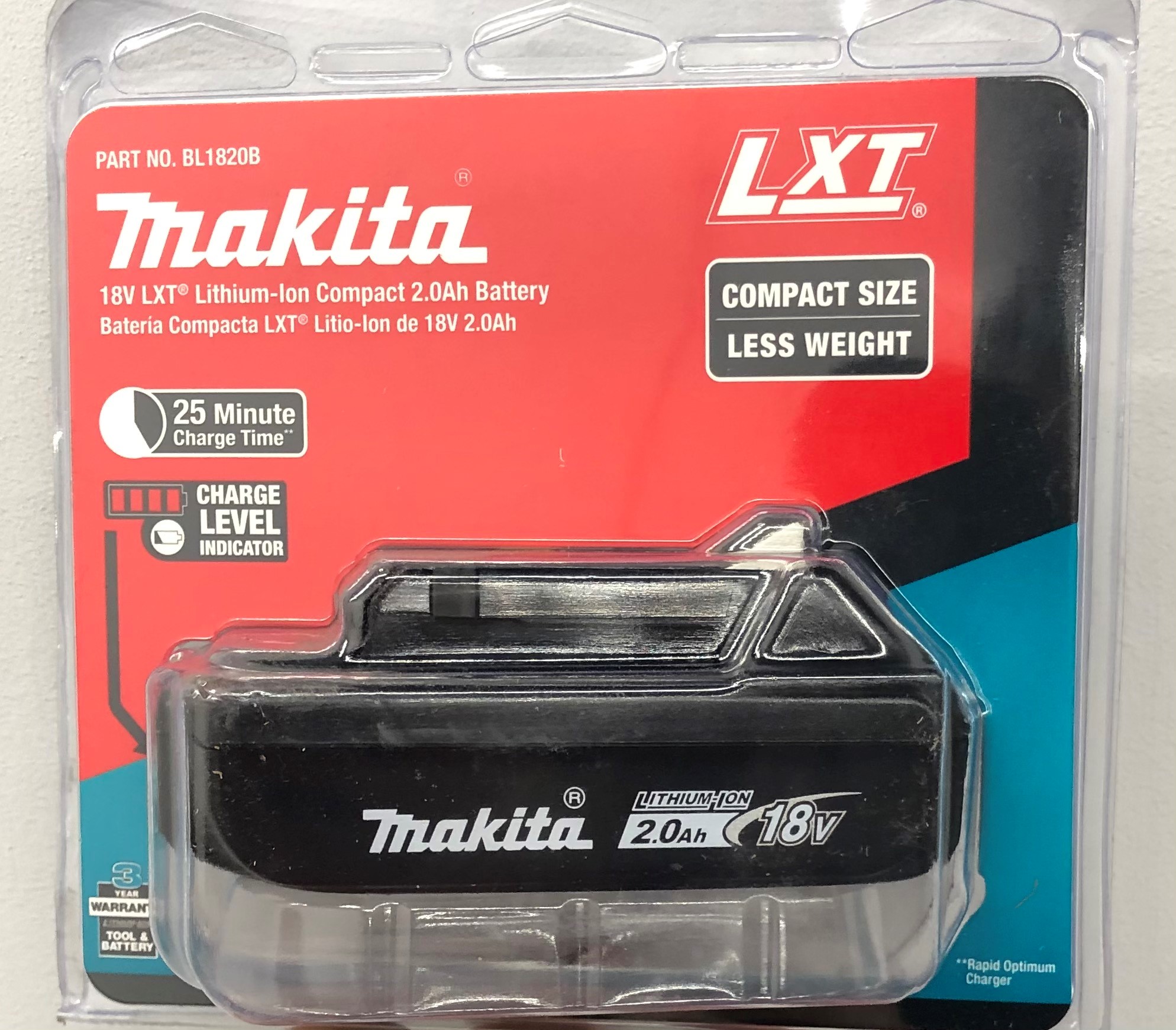 Makita BL1820B 18V Compact Lithium-Ion 2.0Ah Battery, 1 Pack .