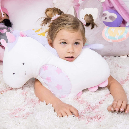 Adora Unicorn Glow Pillow, with girl